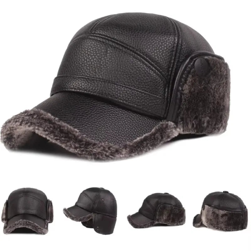 Kazan Men's Faux Leather Winter Baseball Cap – view 6