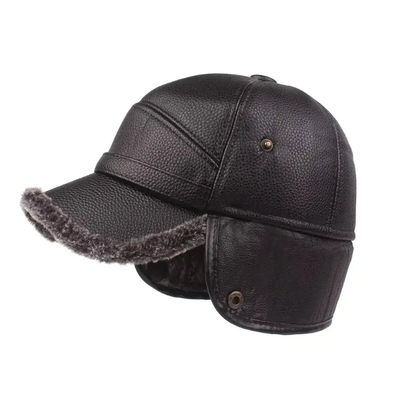 Kazan Men's Faux Leather Winter Baseball Cap – view 3