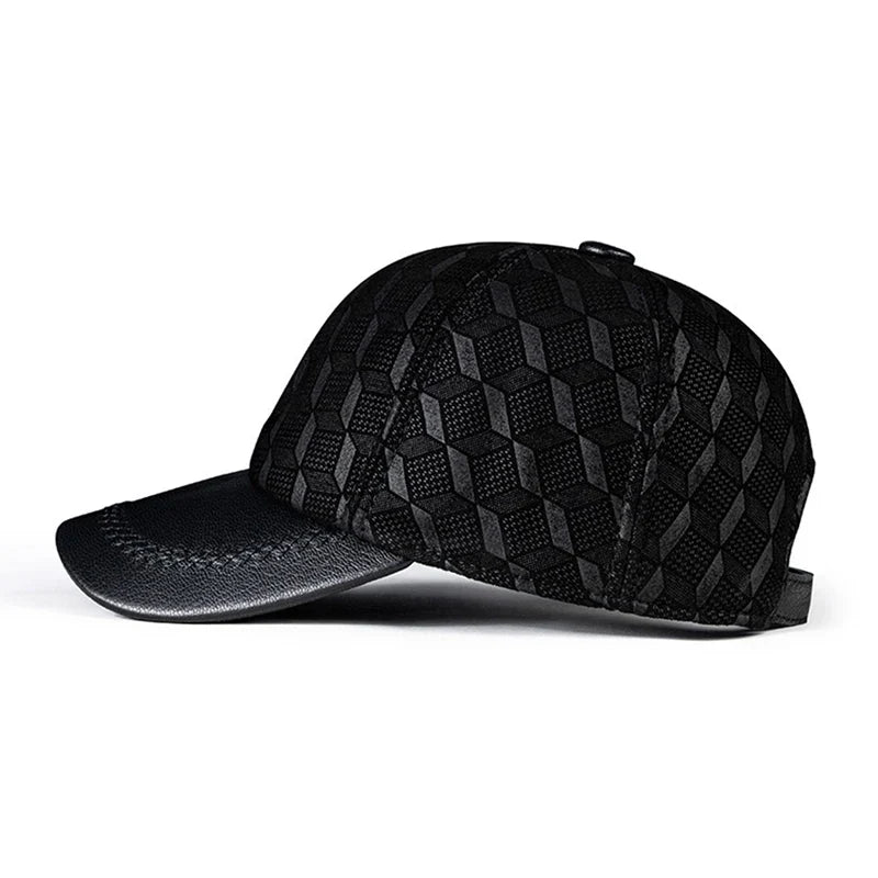 Kingsley Cubes Men's Genuine Leather Baseball Cap – view 3