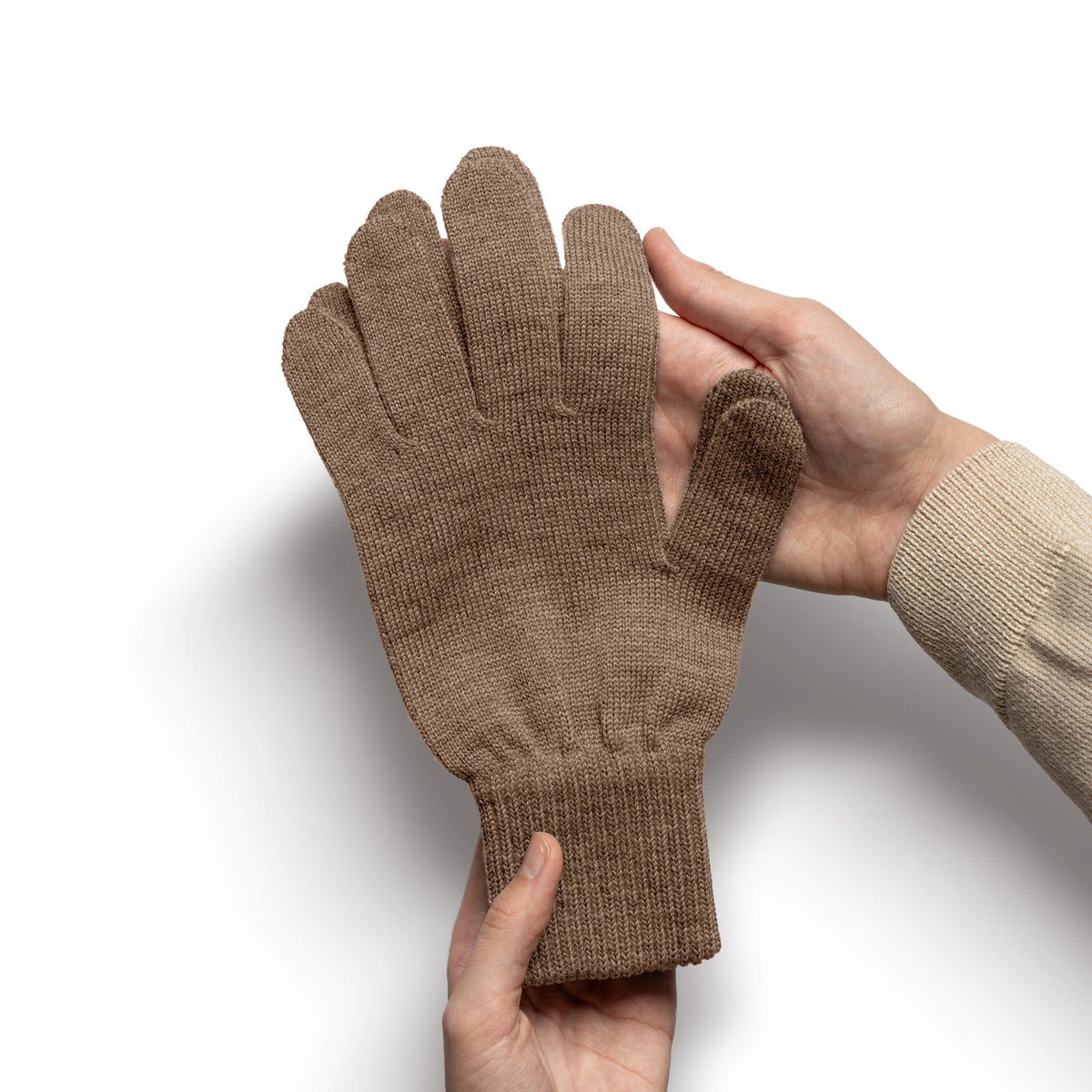 Men's Merino Wool Knit Gloves – Reinforced Wrist Liner Gloves, Soft Stretch One-Size Fit for Cold Weather – view 8