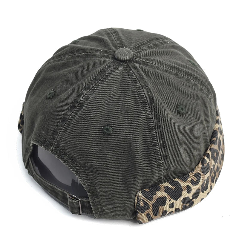 Leopard Men's Cotton Brimless Docker Cap – Leopard Print Detail, Rolled Cuff, Adjustable 55–61 cm Fit