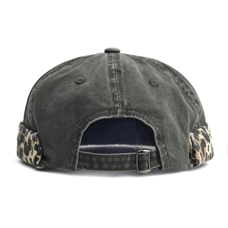 Leopard Men's Cotton Brimless Docker Cap – Leopard Print Detail, Rolled Cuff, Adjustable 55–61 cm Fit – view 6