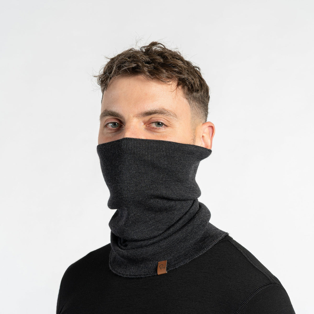 Men's Merino Wool Liner Neck Gaiter – Lightweight Base Layer Knit, Smooth Stretch Fit