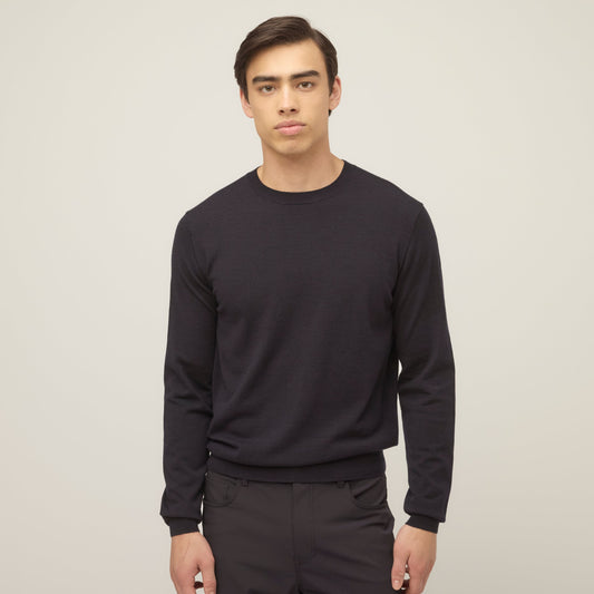 Men's Stretch Merino Wool Crew Neck Jumper – view 1