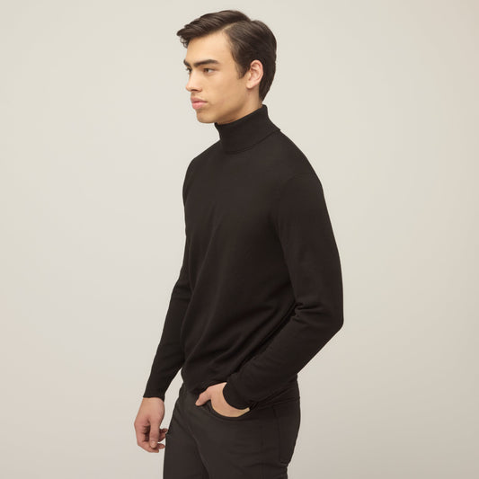 Men's Stretch Merino Wool Turtleneck Jumper – view 2
