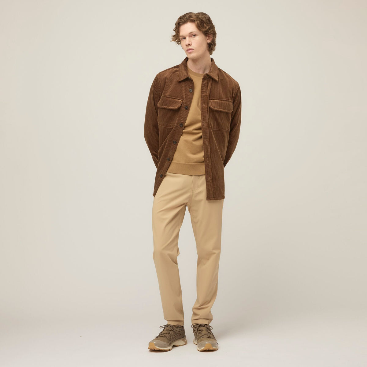 Men's Corduroy Overshirt – Heavyweight Italian Corduroy, Horn Button Front, Two Large Chest Pockets