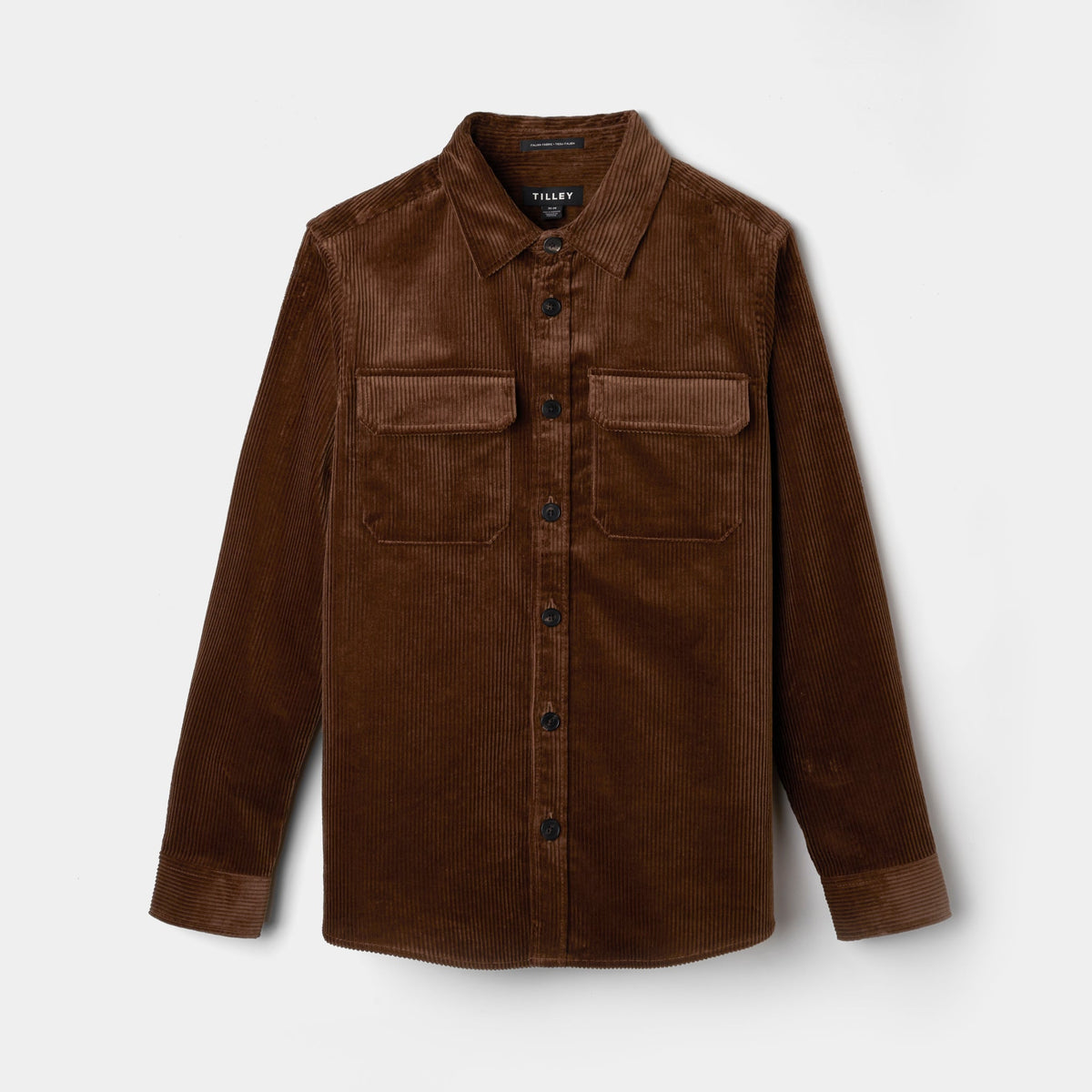 Men's Corduroy Overshirt – Heavyweight Italian Corduroy, Horn Button Front, Two Large Chest Pockets