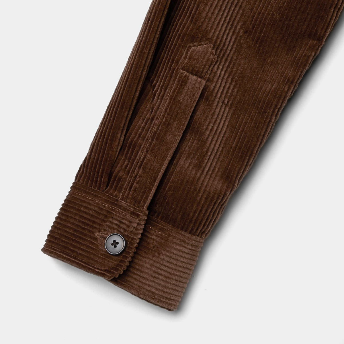 Men's Corduroy Overshirt – Heavyweight Italian Corduroy, Horn Button Front, Two Large Chest Pockets – view 7