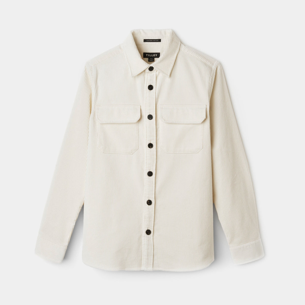 Men's Corduroy Overshirt – Heavyweight Italian Corduroy, Horn Button Front, Two Large Chest Pockets – view 18