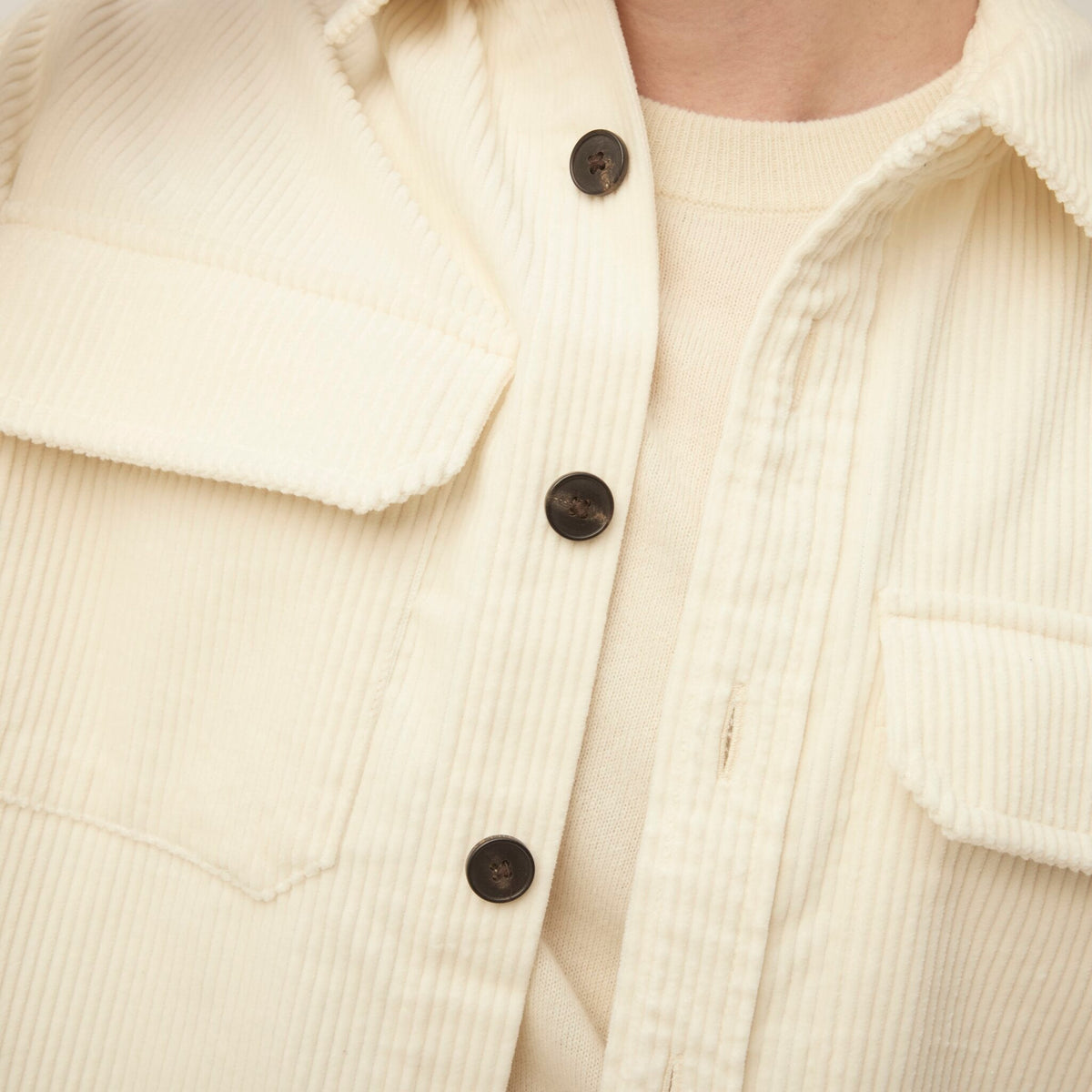 Men's Corduroy Overshirt – Heavyweight Italian Corduroy, Horn Button Front, Two Large Chest Pockets