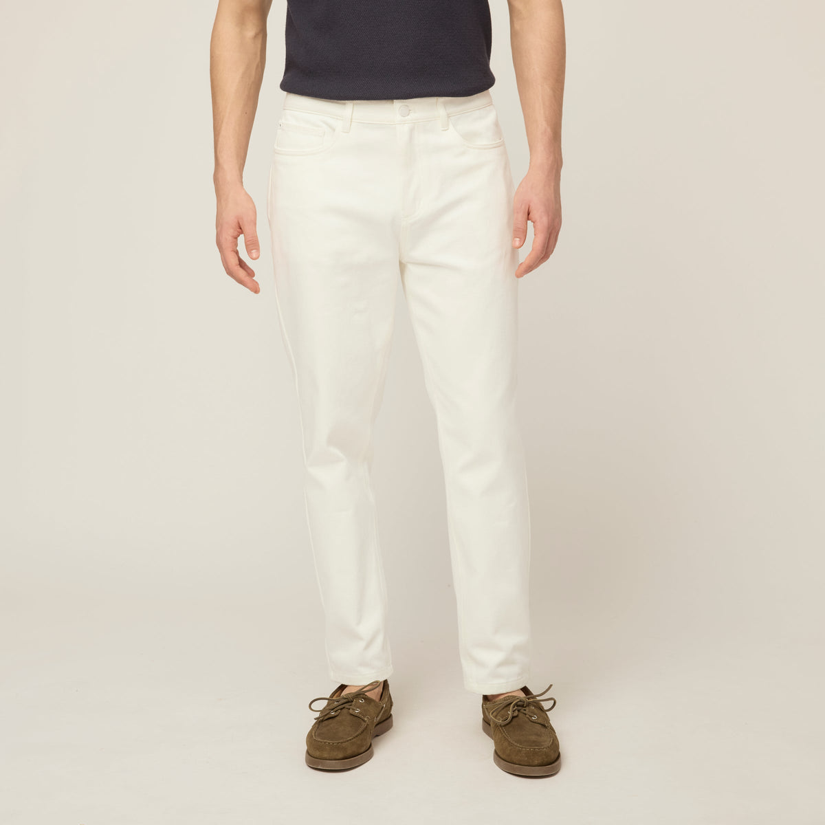 Men's Cotton 5-Pocket Denim Jeans in White – view 1