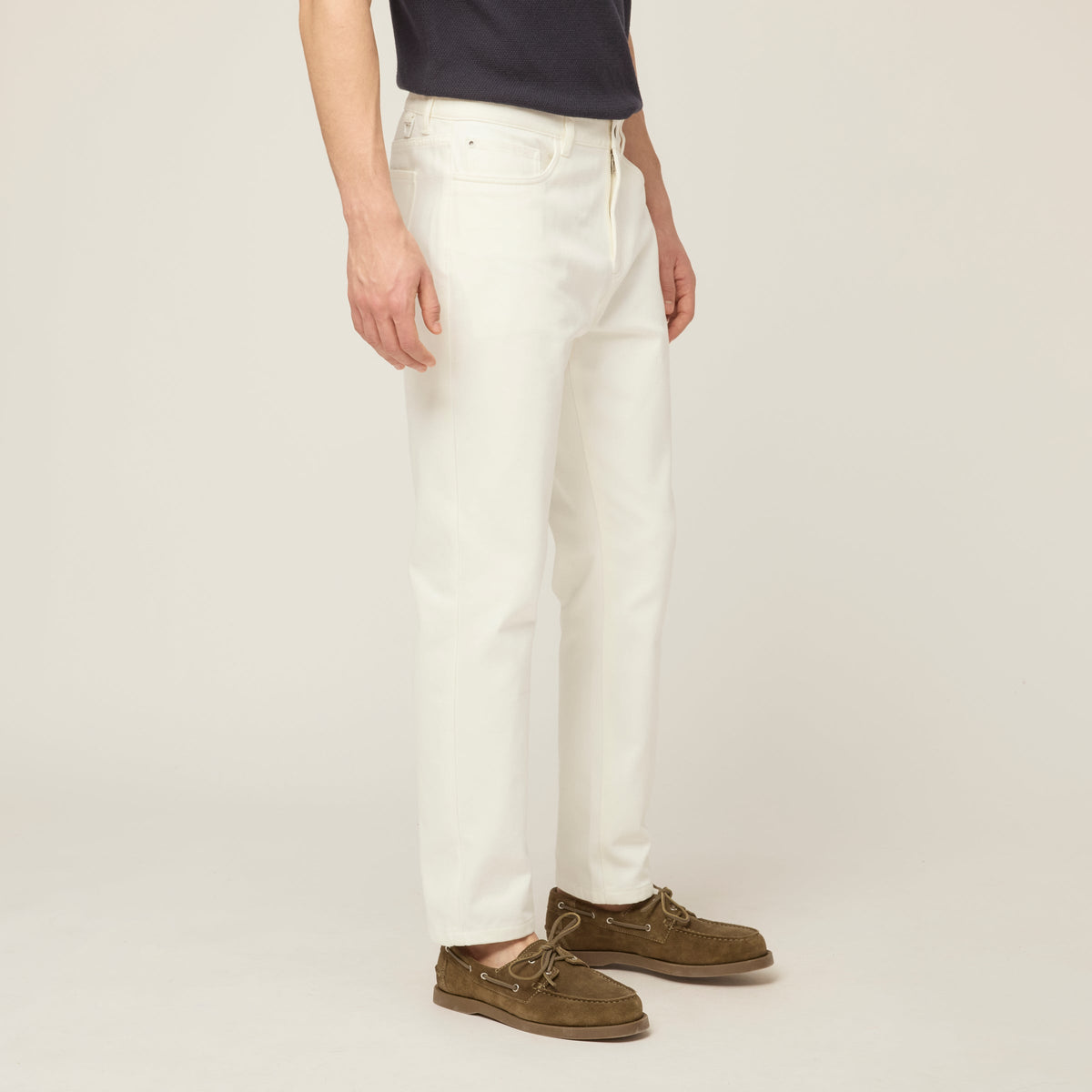 Men's Cotton 5-Pocket Denim Jeans in White – view 2