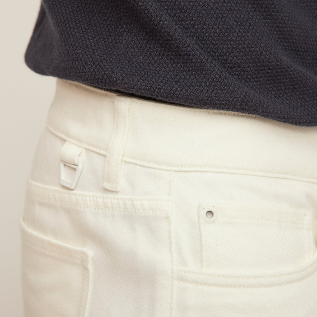 Men's Cotton 5-Pocket Denim Jeans in White – view 4