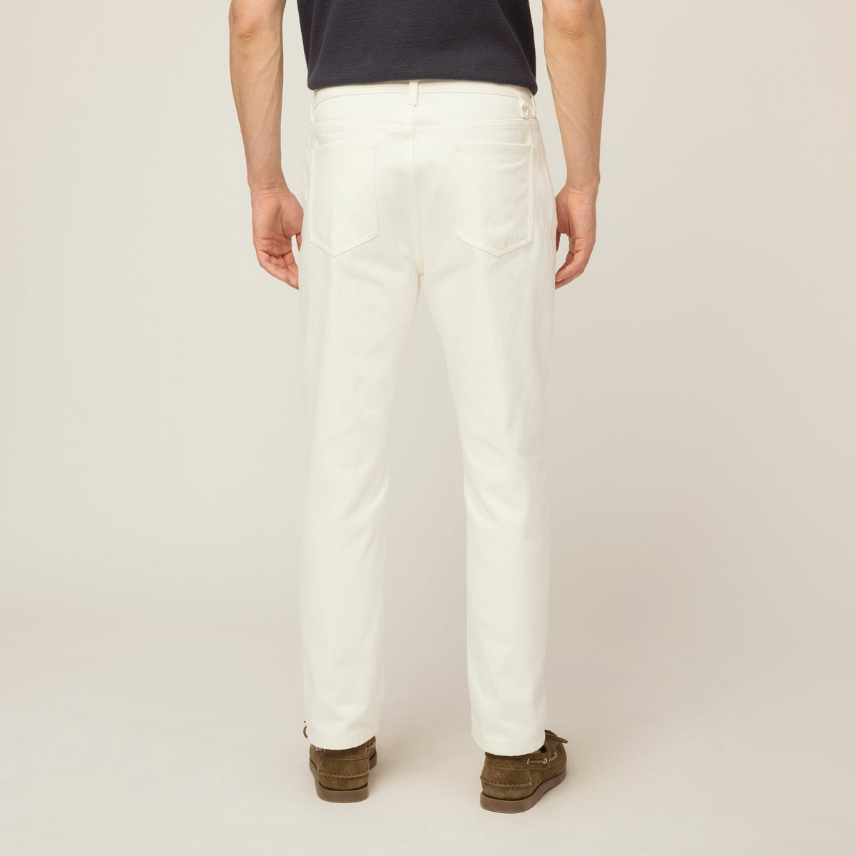 Men's Cotton 5-Pocket Denim Jeans in White – view 3