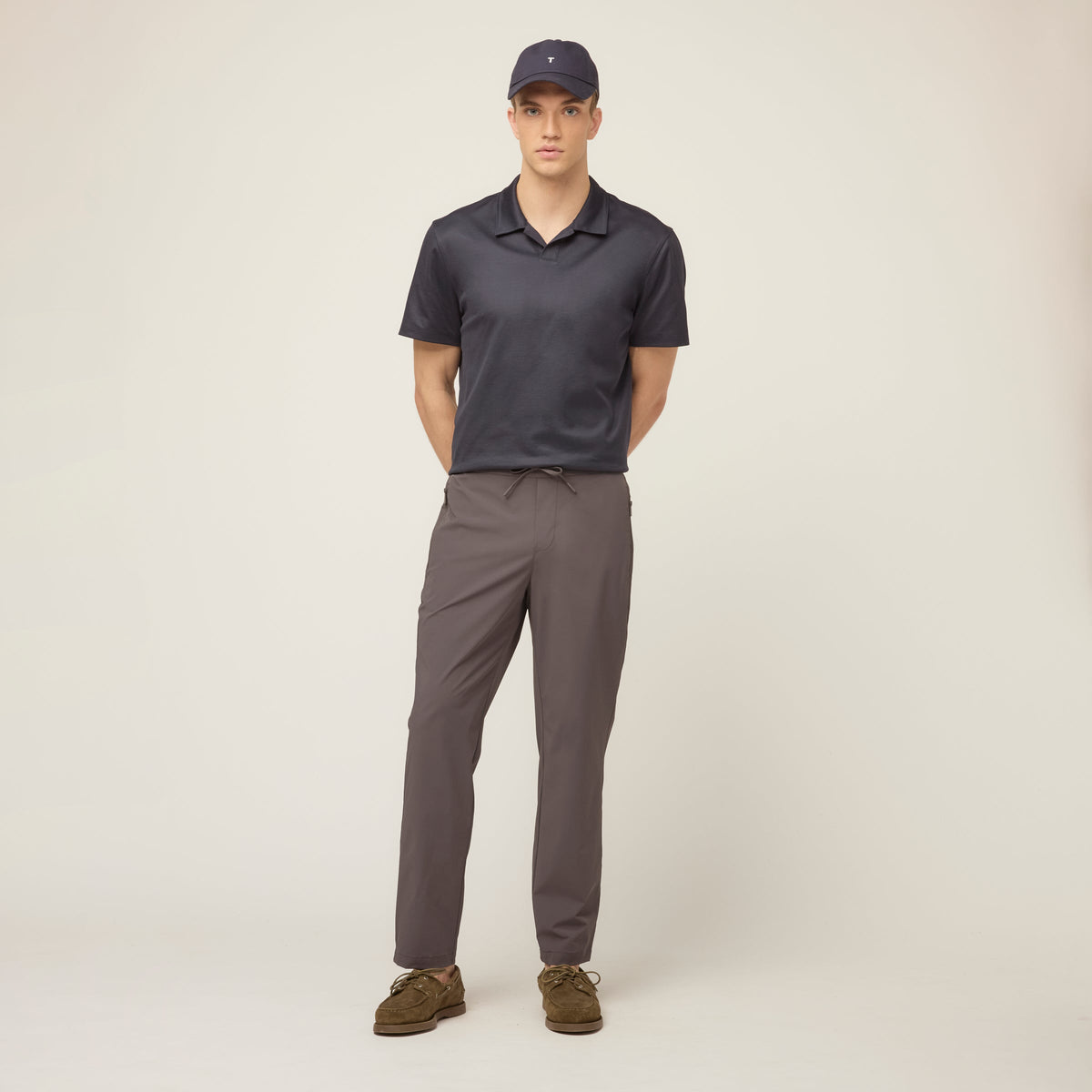 Men's Tech Stretch Nylon Pull-On Joggers in Slate – view 5