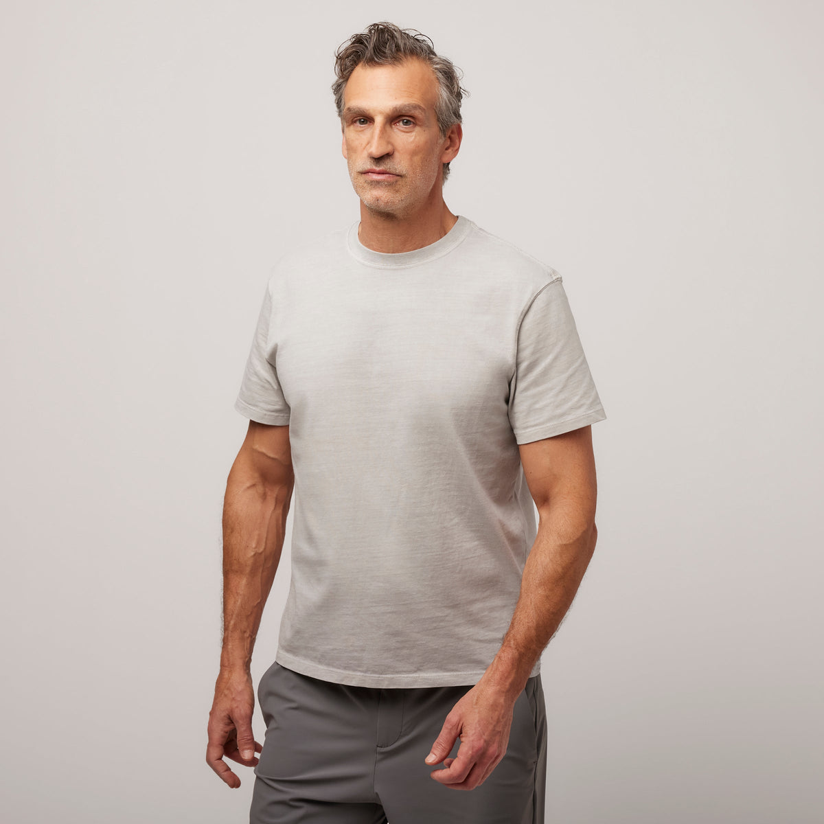 Men's Garment-Dyed Cotton T-Shirt in Frosted Mint – view 78