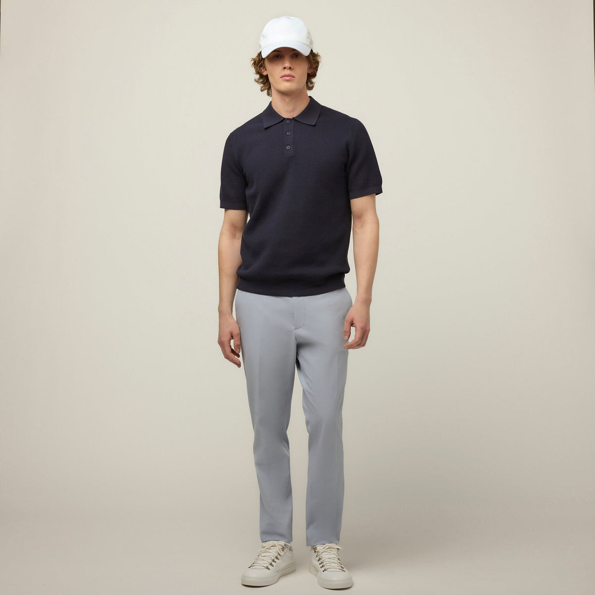 Men's Cotton Blend Textured Polo Sweater – view 6