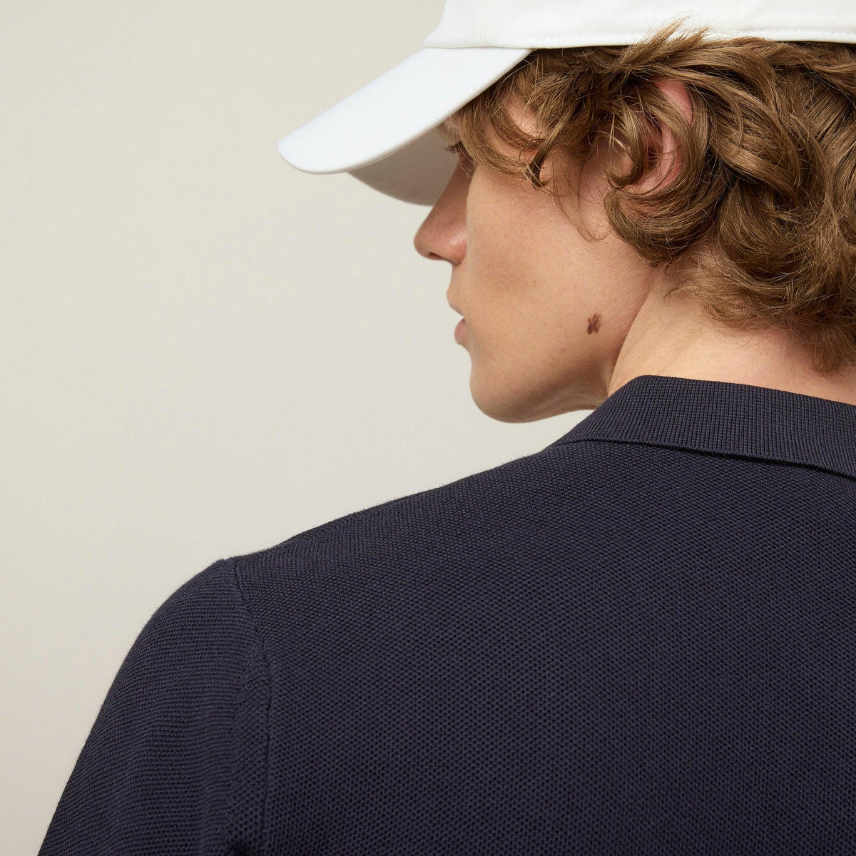 Men's Cotton Blend Textured Polo Sweater – view 4