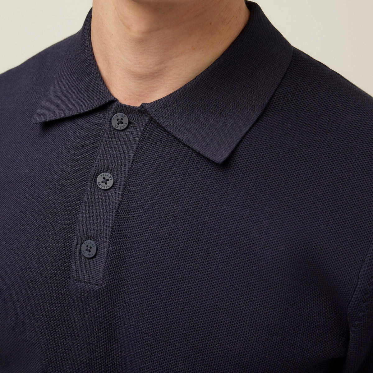Men's Cotton Blend Textured Polo Sweater – view 5