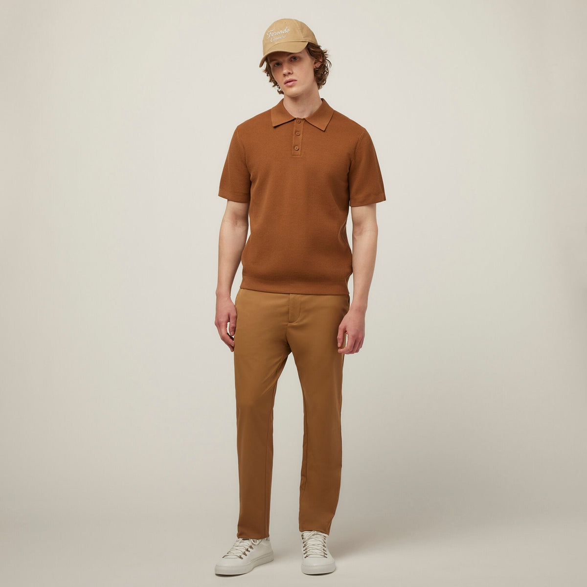 Men's Cotton Blend Textured Polo Sweater – view 12
