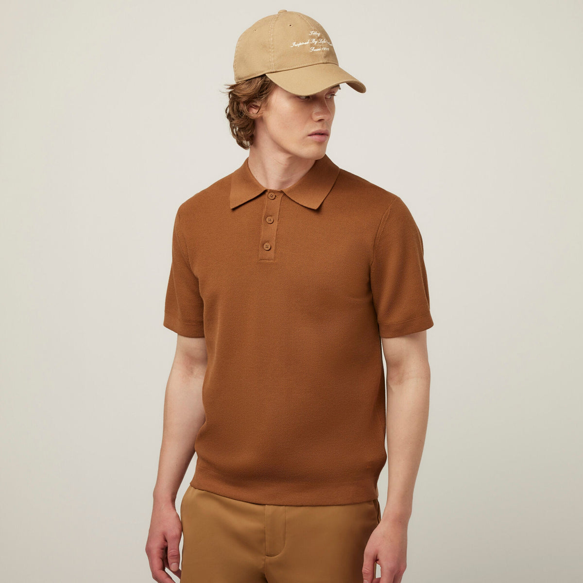 Men's Cotton Blend Textured Polo Sweater – view 11