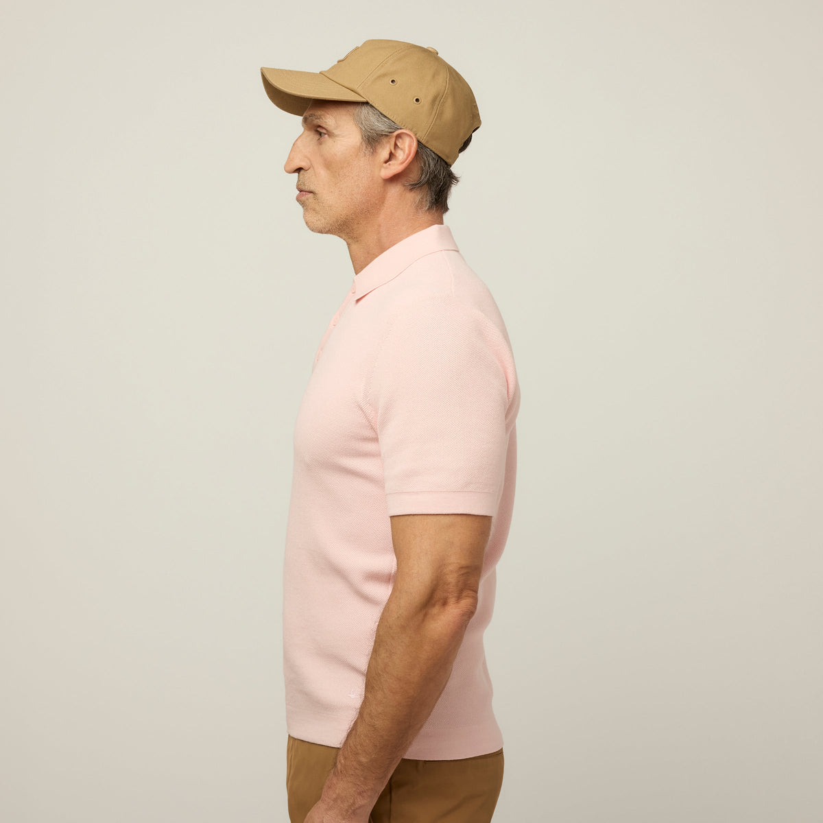 Men's Cotton Blend Textured Polo Sweater – view 18