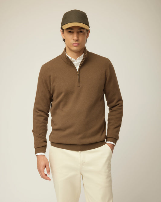 Men's Stretch Merino Wool Quarter Zip Jumper – view 1