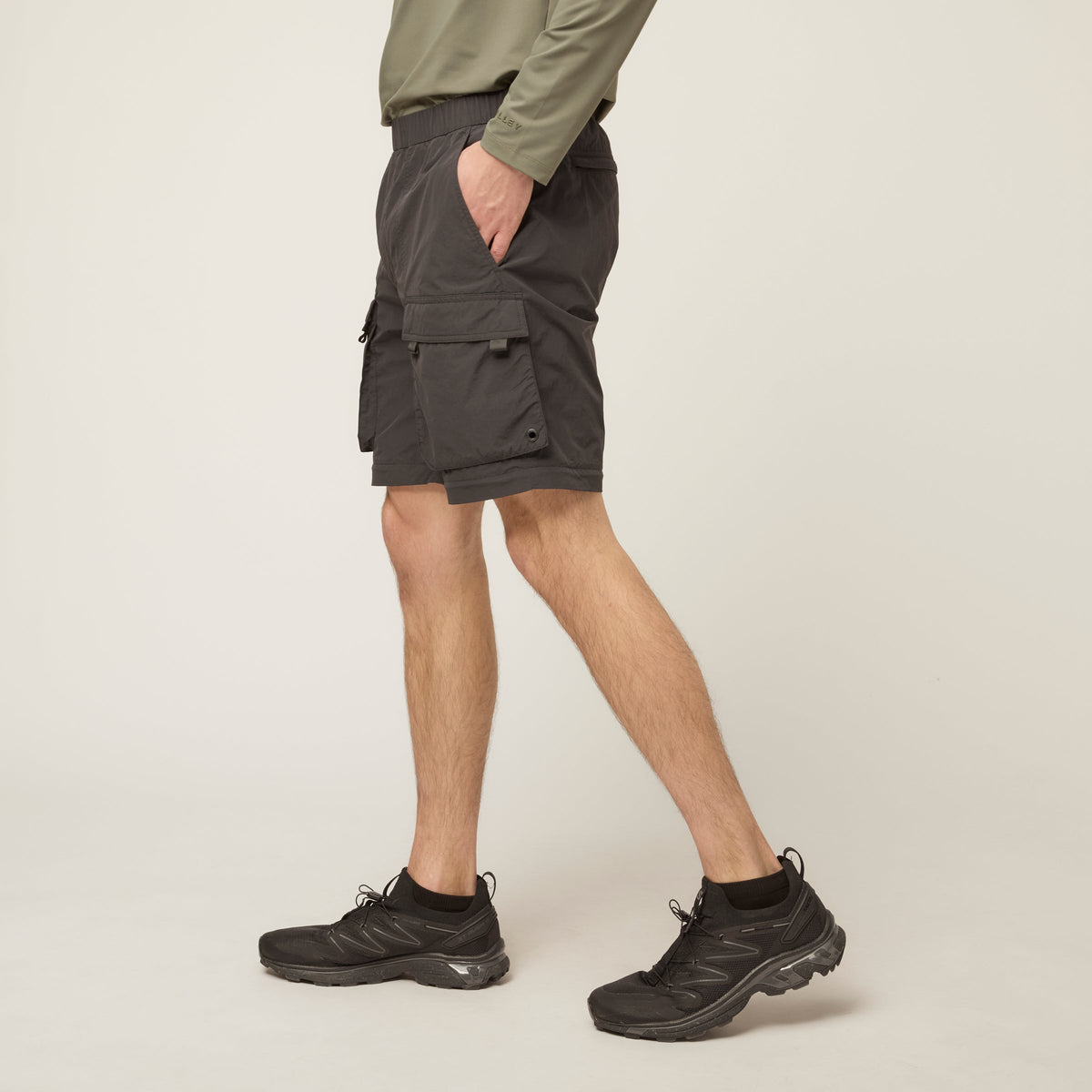 Men's Convertible Zip-Off Travel Trousers – Quick-Dry Breathable Fabric, Elasticated Pull-On Waist, Straight Leg