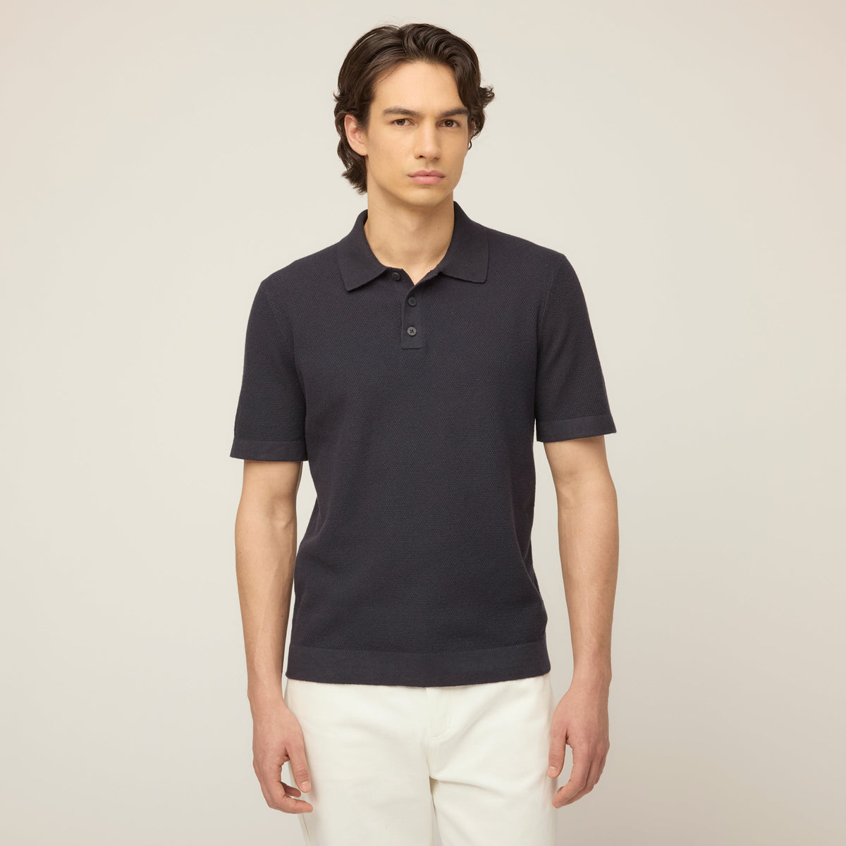 Men's Cotton Linen Polo Collar Jumper – view 1