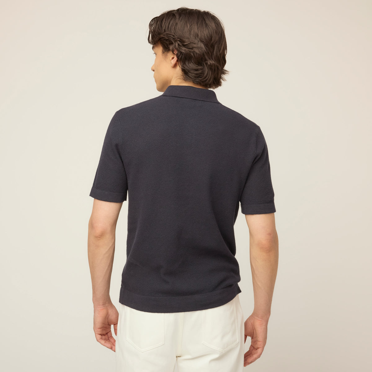 Men's Cotton Linen Polo Collar Jumper – view 3