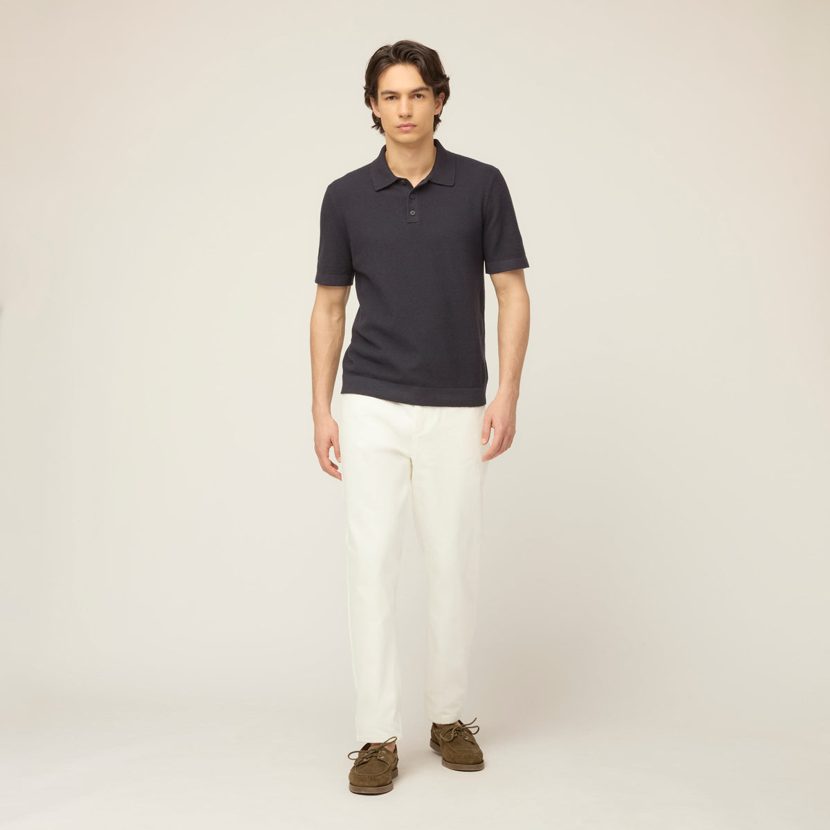 Men's Cotton Linen Polo Collar Jumper – view 7