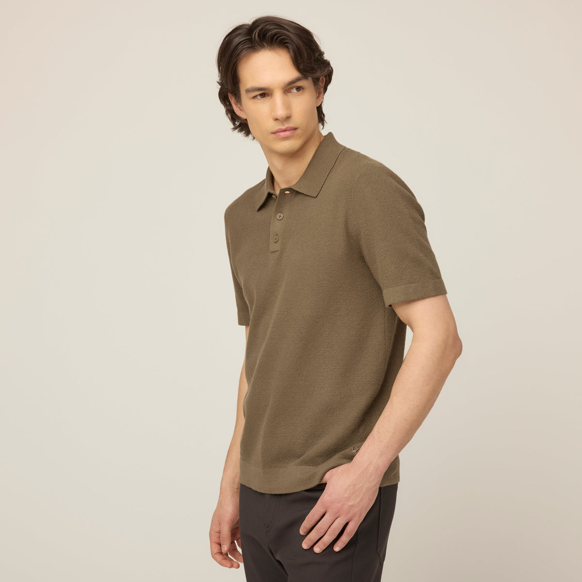 Men's Cotton Linen Polo Collar Jumper – view 10