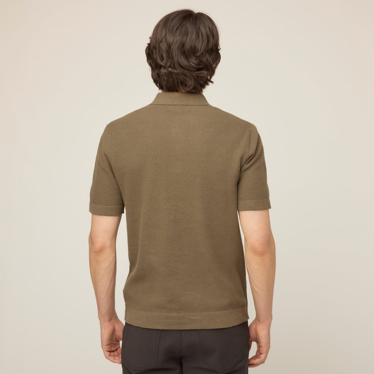 Men's Cotton Linen Polo Collar Jumper – view 11