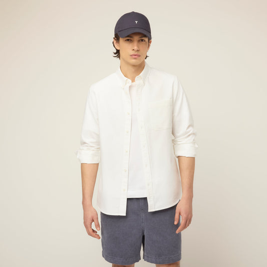 Men's Cotton Oxford Shirt – Traditional Oxford Weave, Long Sleeves, Wear on Its Own or Layered