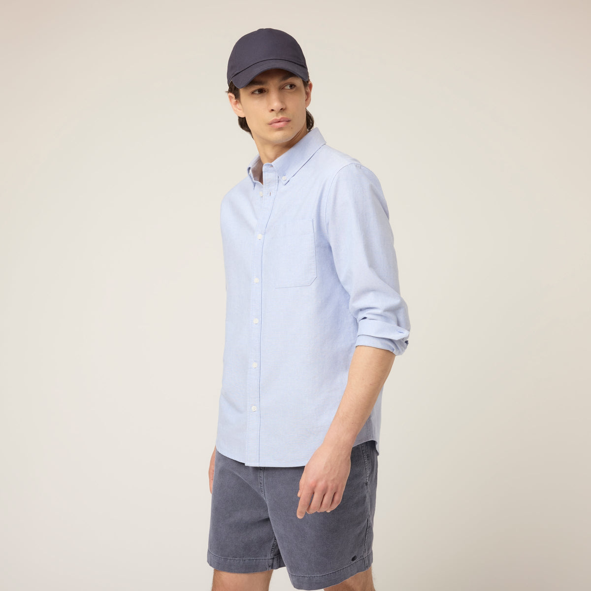 Men's Cotton Oxford Shirt – Traditional Oxford Weave, Long Sleeves, Wear on Its Own or Layered