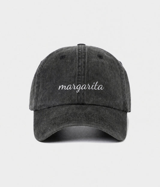 Margarita Men's Washed Cotton Baseball Cap in Black – view 1