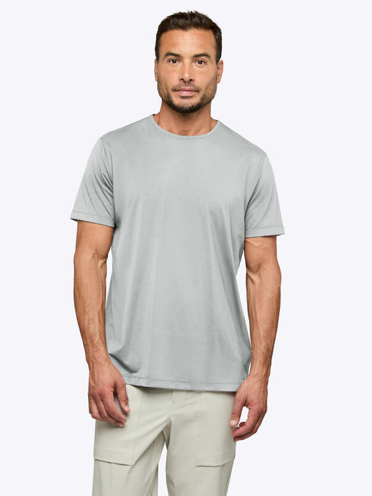 Men's Split Hem Crew Neck T-Shirt – Soft Wrinkle-Resistant Fabric, Tailored Fit Everyday Tee | Metal