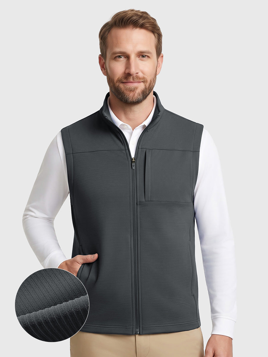 Men's Nylon Blend Stripe Texture Golf Gilet – view 2
