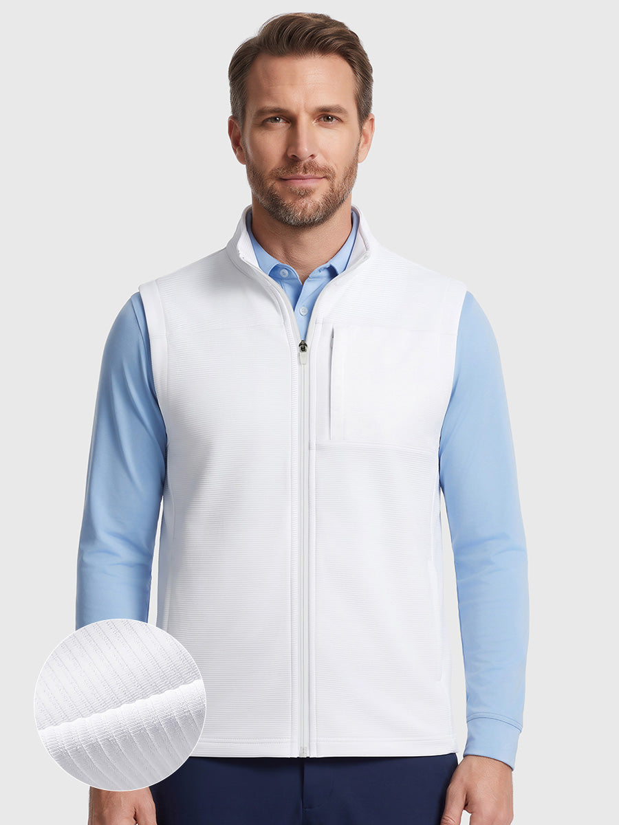 Men's Nylon Blend Stripe Texture Golf Gilet – view 11
