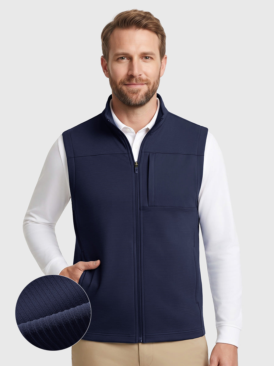 Men's Nylon Blend Stripe Texture Golf Gilet – view 20