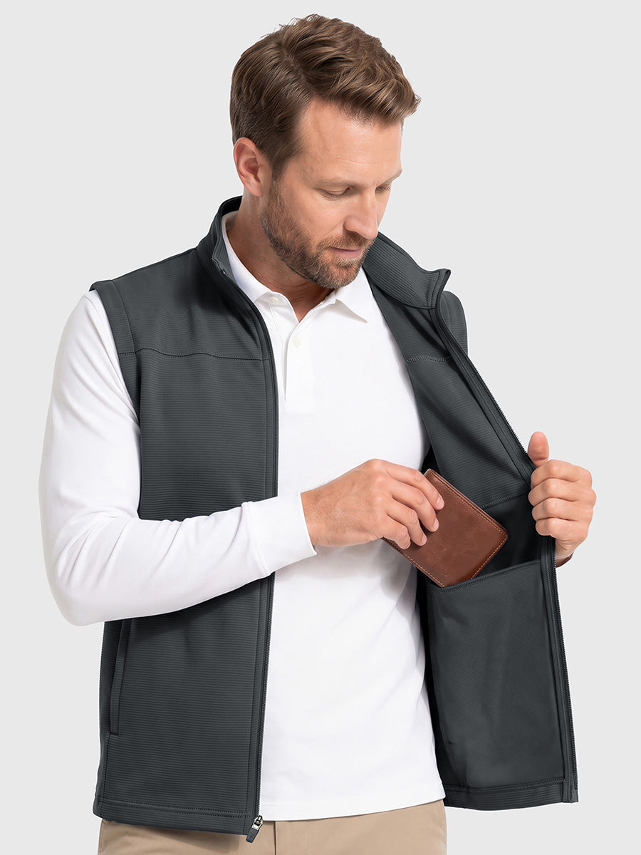 Men's Nylon Blend Stripe Texture Golf Gilet – view 6