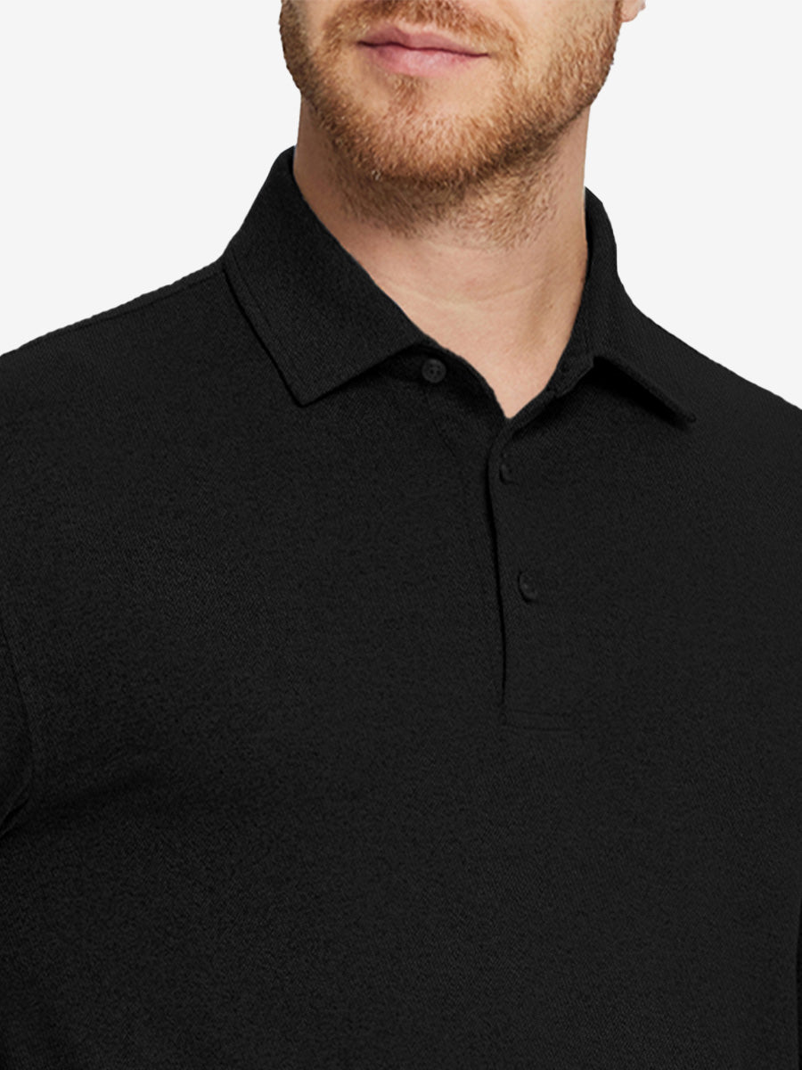 Men's Long Sleeve Melange Golf Polo Shirt – view 44