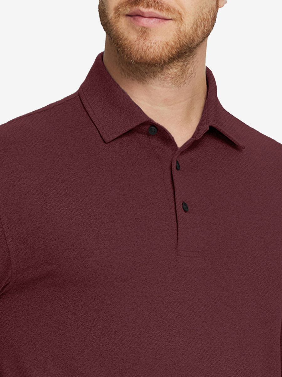 Men's Long Sleeve Melange Golf Polo Shirt – view 56