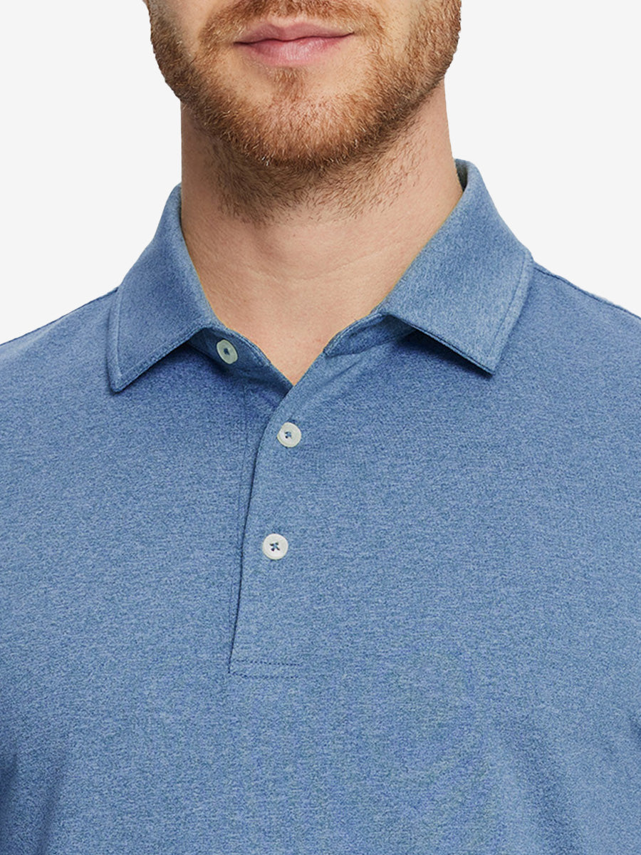 Men's Long Sleeve Melange Golf Polo Shirt – view 50