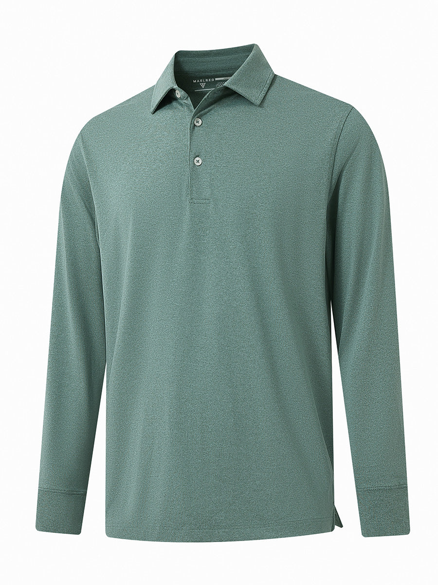 Men's Long Sleeve Melange Golf Polo Shirt – view 69