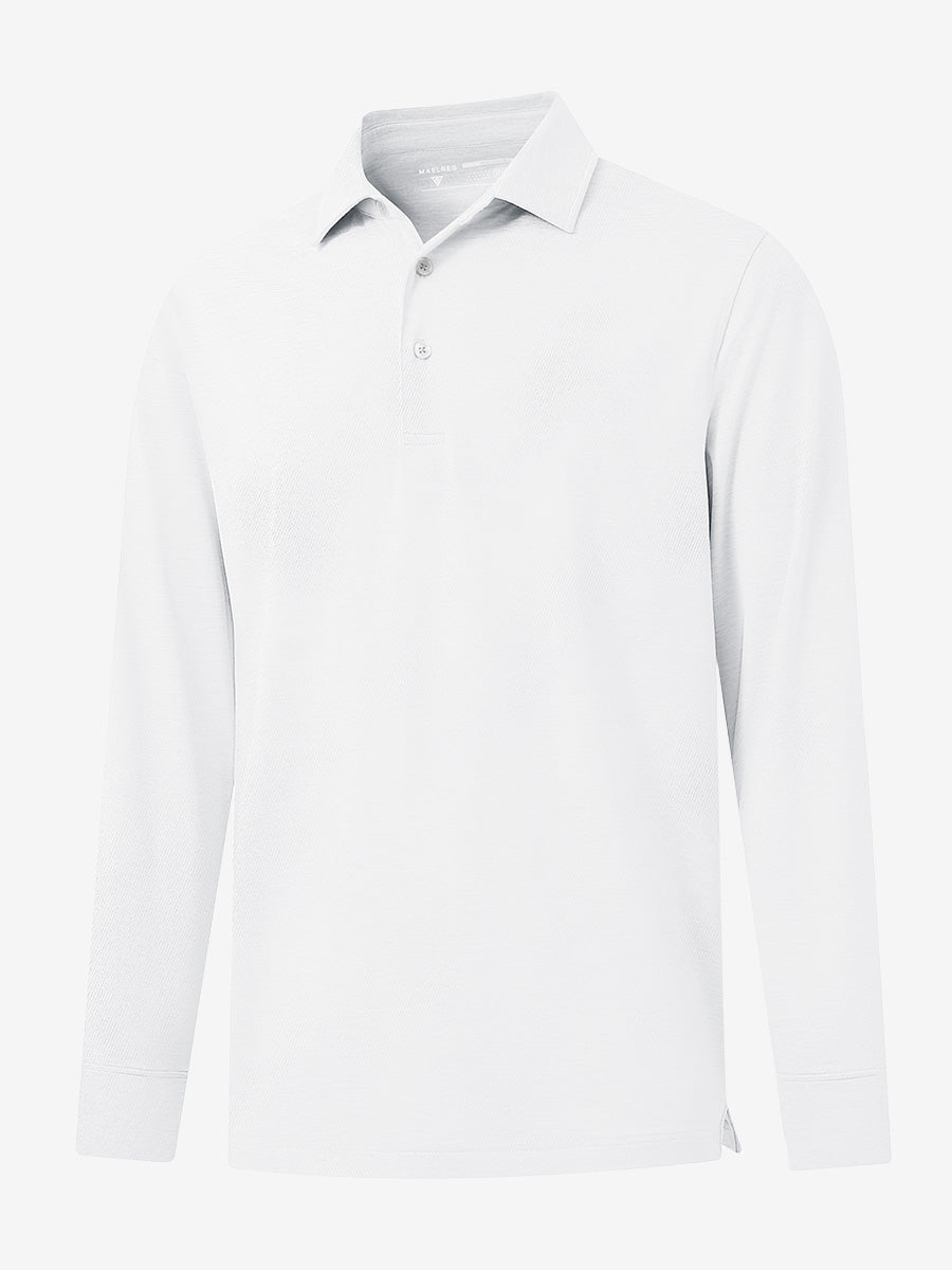 Men's Long Sleeve Melange Golf Polo Shirt – view 75