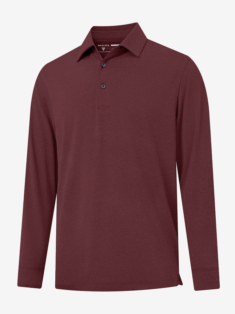 Men's Long Sleeve Melange Golf Polo Shirt – view 57