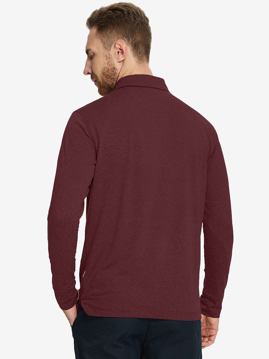 Men's Long Sleeve Melange Golf Polo Shirt – view 59