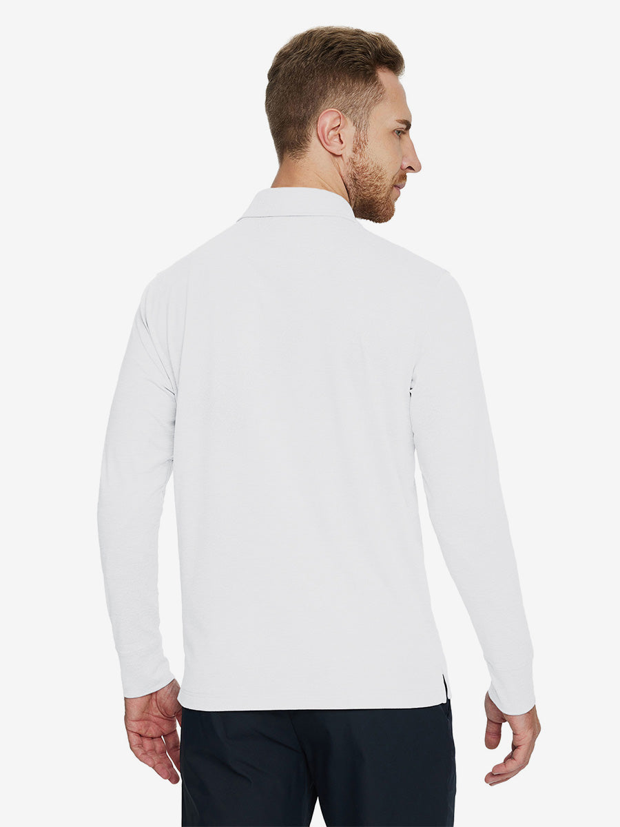 Men's Long Sleeve Melange Golf Polo Shirt – view 77