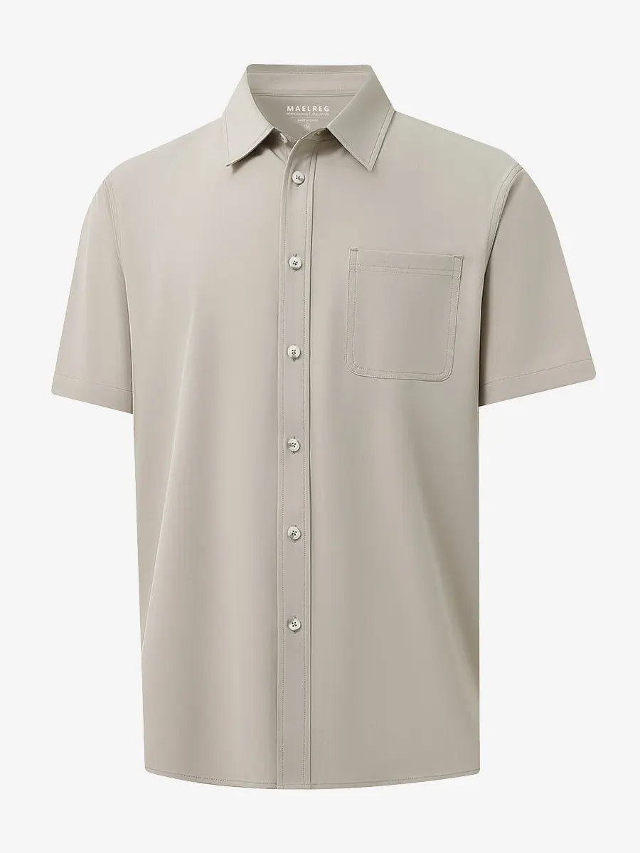 Men's Breathable Stretch Button-Up Shirt – Lightweight Wrinkle-Resistant Fabric, Four-Way Stretch, Solid Colours – view 23